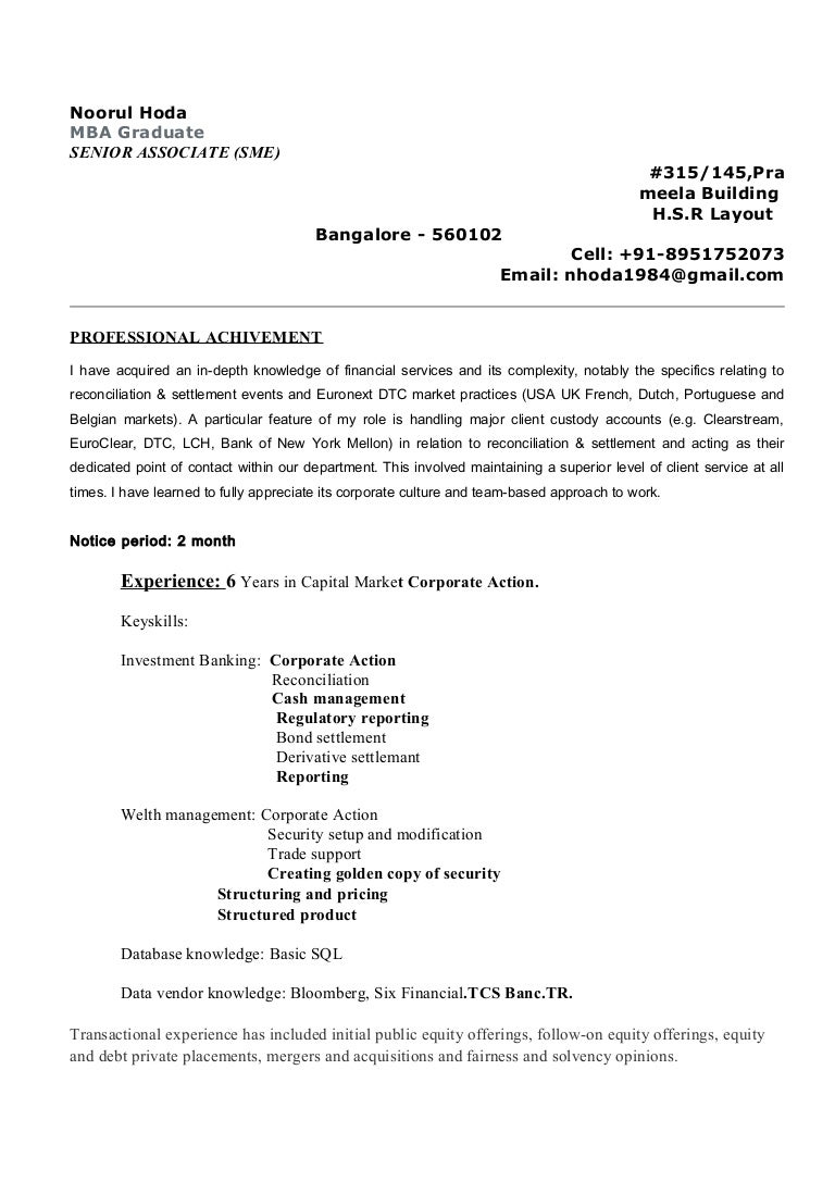Resume Recon And Settlement New