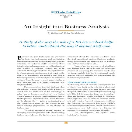Effective Business Analysis