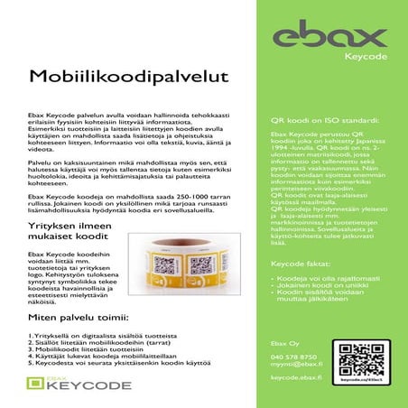 Ebax mobiilikoodipalvelut