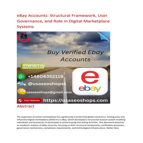 Comprehensive Guide to Purchasing Verified eBay Accounts in the USA | PDF