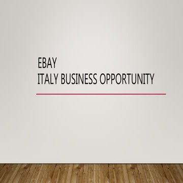 Ebay italy opportunity
