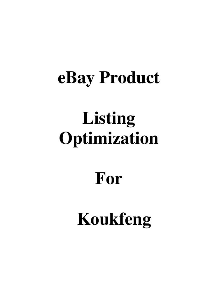 eBay Product Listing Optimization