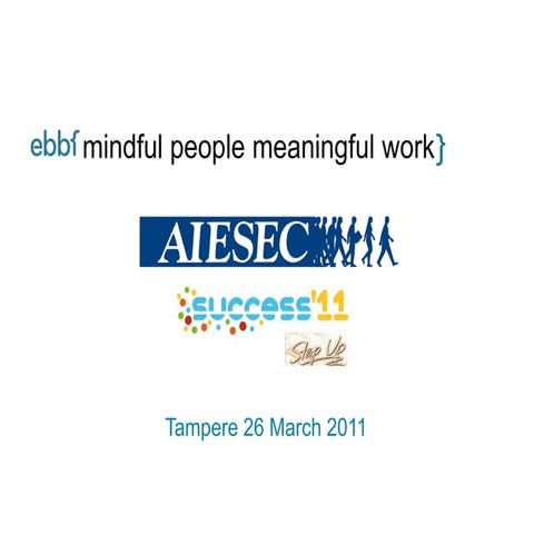 kimmo vesajoki presenting ebbf at aiesec success event finland