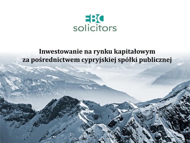 EBC Solicitors - prezentacja na seminarium podatkowe