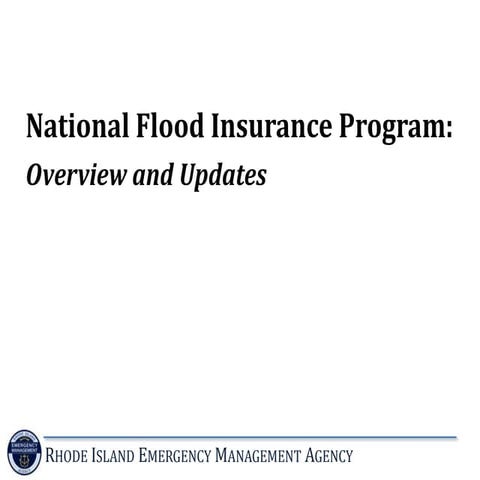 National Flood Insurance Program: Overview and Updates | PPTX