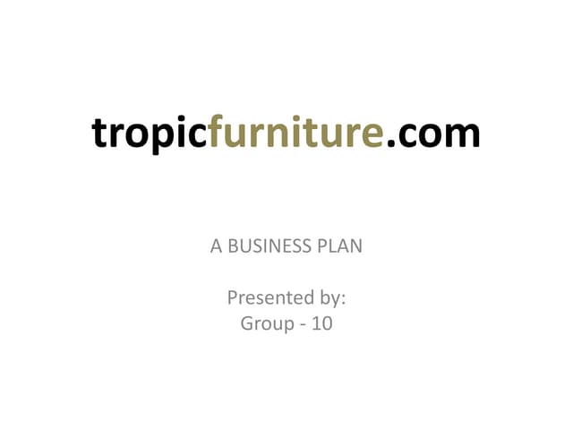 Online Furniture Company - A business plan