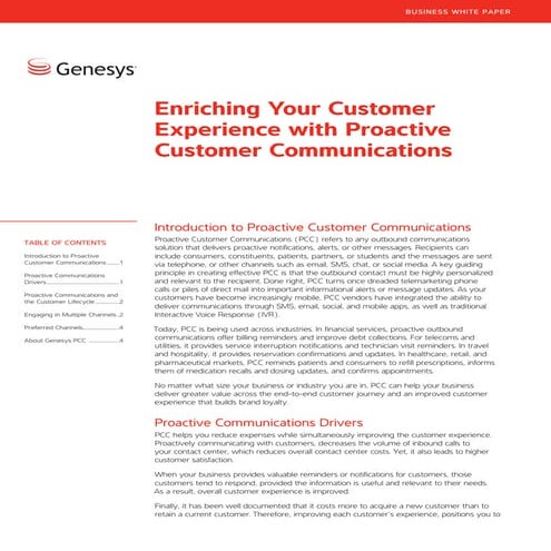 Enriching CX with with Proactive Customer Communications
