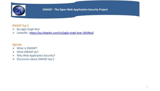 OWASP -Top 5 Jagjit