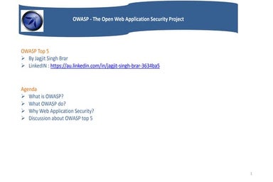 OWASP -Top 5 Jagjit