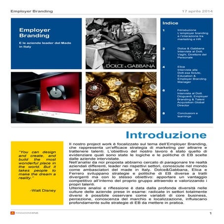 Employer Branding in 3 eccellenze italiane: Elica, Ferrero e Dolce&Gabbana