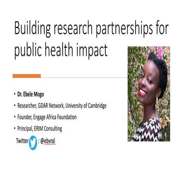 Building Research Partnerships for Public Health Impact