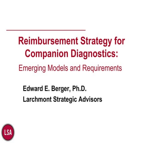 Reimbursement Strategy for Companion Diagnostics