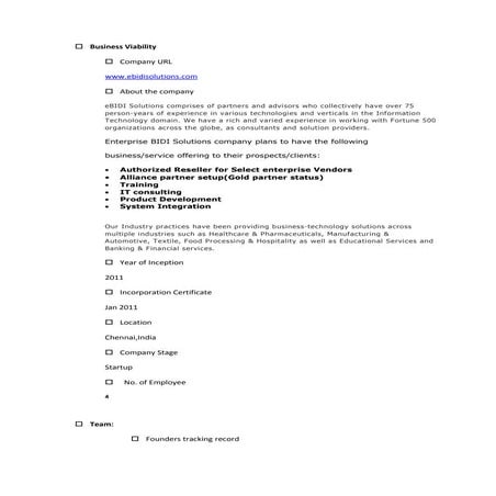 E bidi solutions qualifying questions