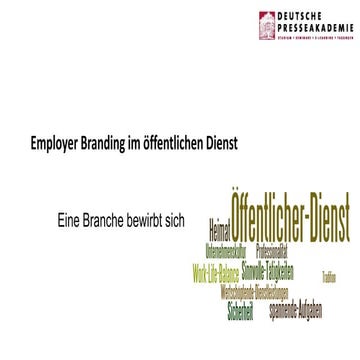 Employer Branding im oeffentlichen Dienst - eine Branche bewirbt sich