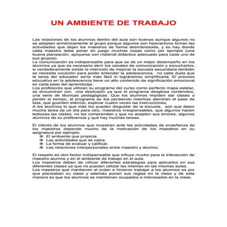 Un ambiente de trabajo
