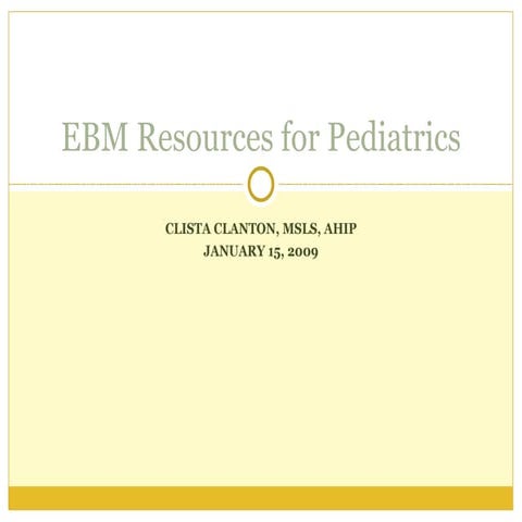 EBM Resources for Pediatrics