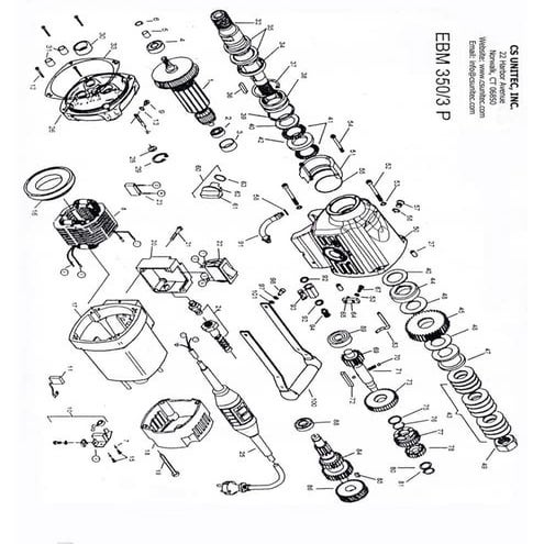 CS Unitec Electric Core Drill Schematics: EBM 300/3PSA