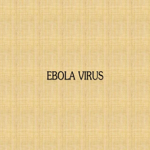 The Ebola Virus - Powerpoint Presentation