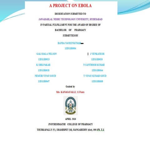 Ebola virus complete ppt students of jcpt -m.b