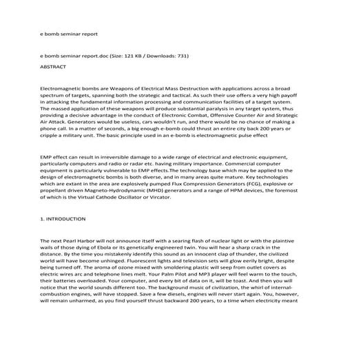 E bomb seminar report