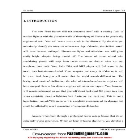 E bomb seminar report