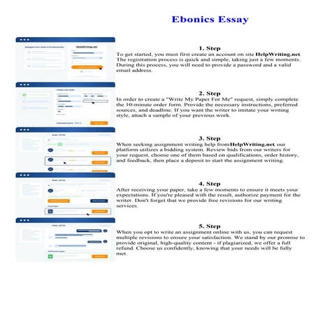 Ebonics Essay. Online assignment writing service.