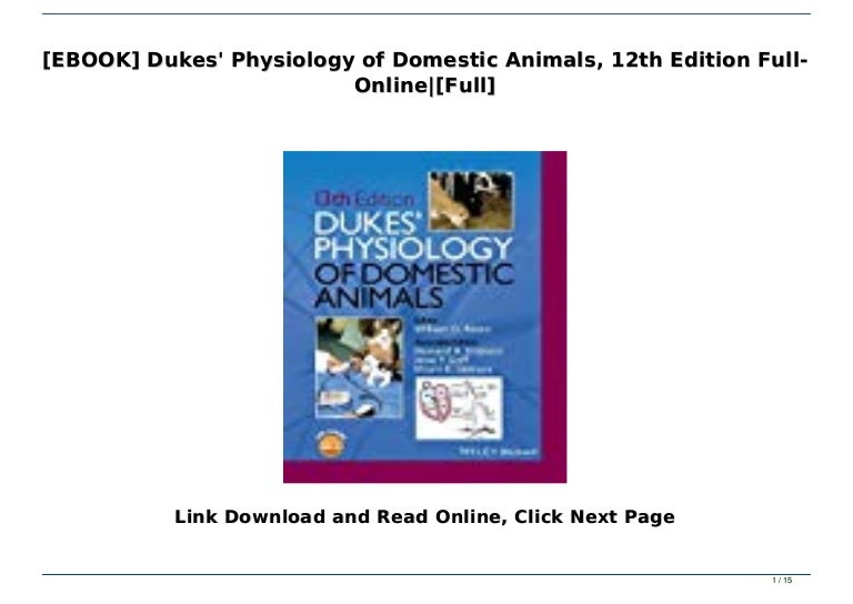 Ebook Dukes Physiology Of Domestic Animals 12th Edition Full Onli
