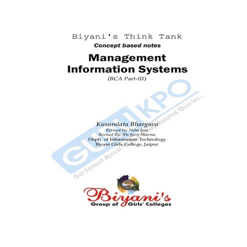 MANAGEMENT INFORMATION SYSTEMS ebook for students
