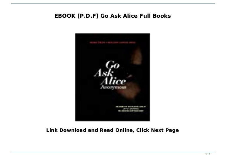 EBOOK [P.D.F] Go Ask Alice Full Books