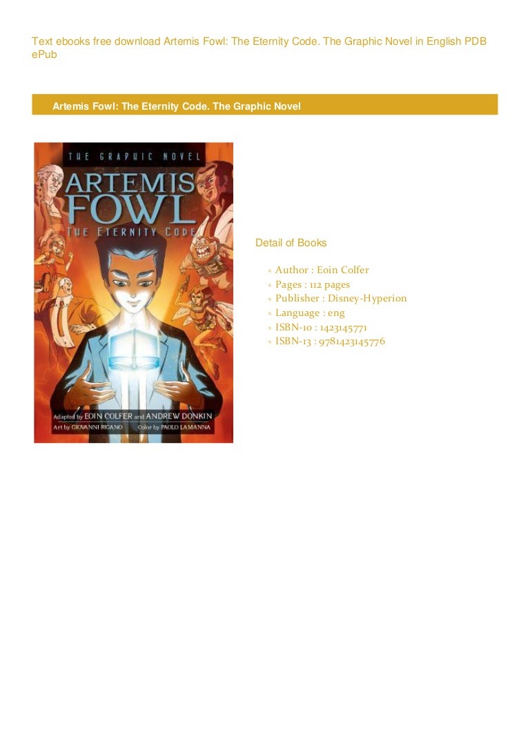 Ebook Pdf Artemis Fowl The Eternity Code The Graphic Novel Full P