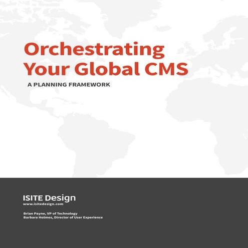 Orchestrating Your Global CMS; a planning framework