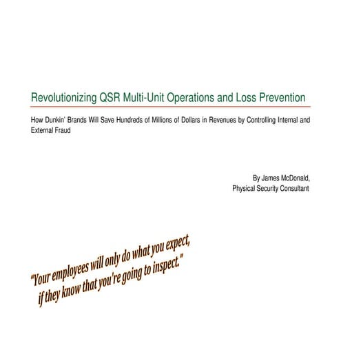 E Book Revolutionizing Qsr Multi Unit Operations And Loss Prevention | PDF