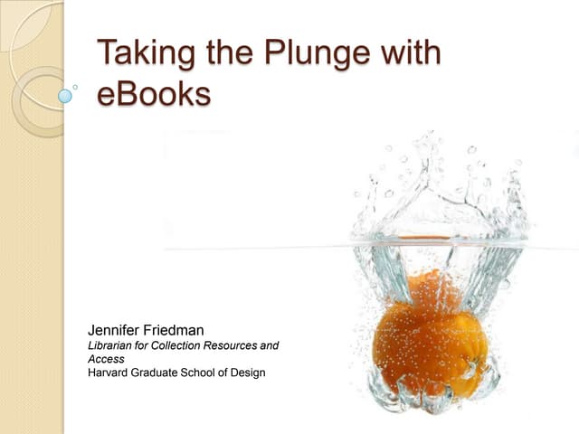 Taking the Plunge with eBooks