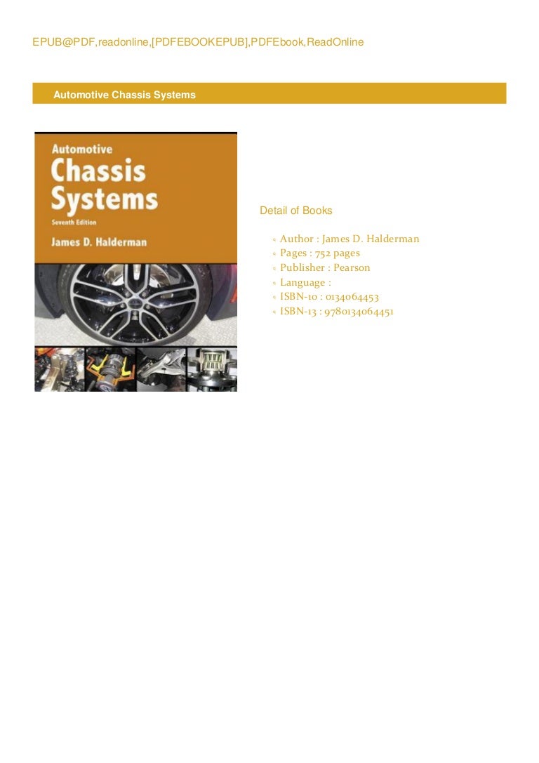 EbooksdownloadAutomotive Chassis SystemsPDF
