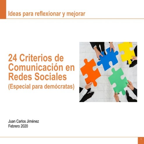 Criterios de comunicación política para las redes sociales
