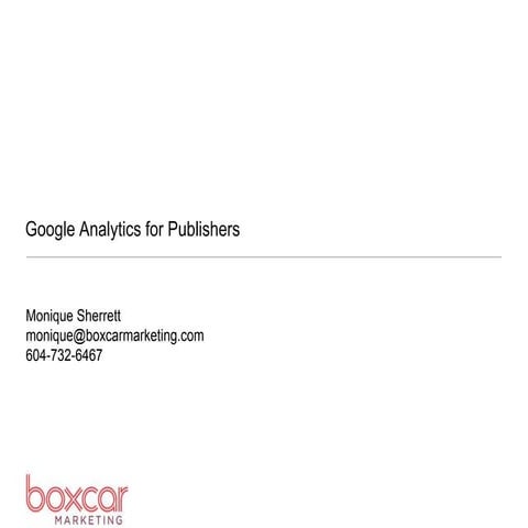 Google Analytics for Publishers
