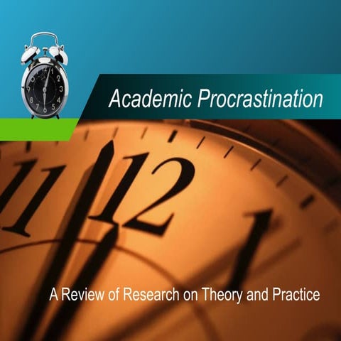 Academic Procrastination: A Review of Research on Theory and Practice