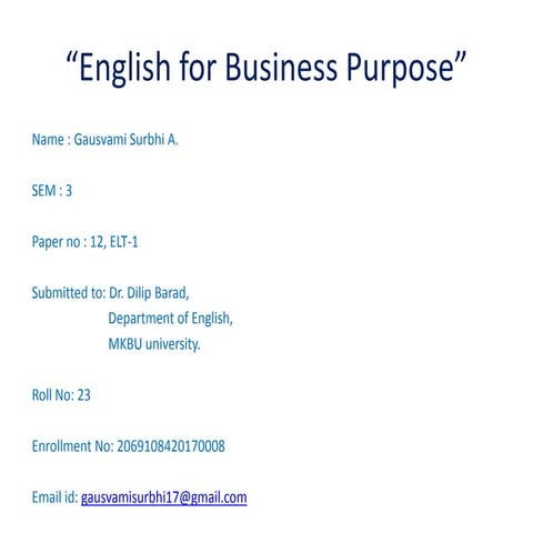 English for Business Purpose 