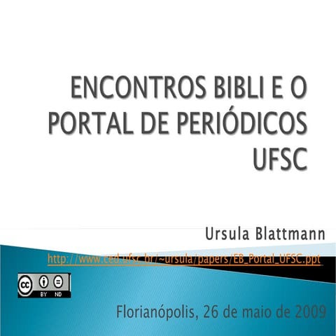 Encontros Bibli e o Portal de Periódicos UFSC