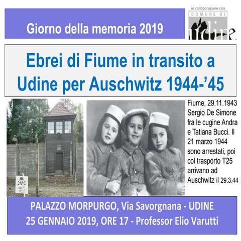 Ebrei di fiume transitati a Udine per Auschwitz, 1944-'45