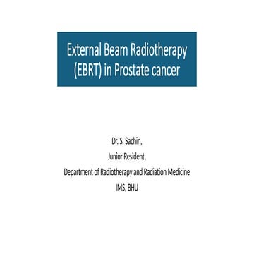Role of External beam radiotherapy in prostate cancer