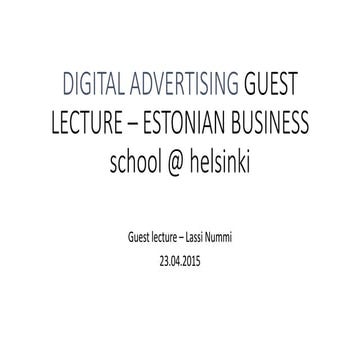 Digital Marketing and Advertising brief overview 2015