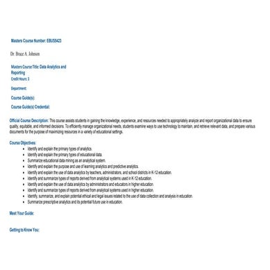 EBUS5423 Data Analytics and Reporting Bl