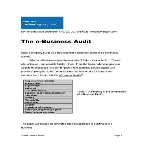 Ebusiness Auditing