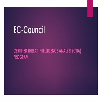 EC-Council - Certified Threat Intelligence Analyst (CTIA) Program, CTIA ...