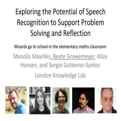 Exploring the Potential of Speech Recognition to Support Problem Solving and ...