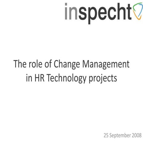 Change Management and HR Technology Projects