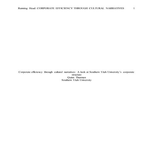 Corporate efficiency through cultural narratives