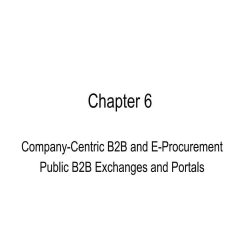 Ec2009 ch06 company centric b2-b and e-procurement public b2b exchanges and p...