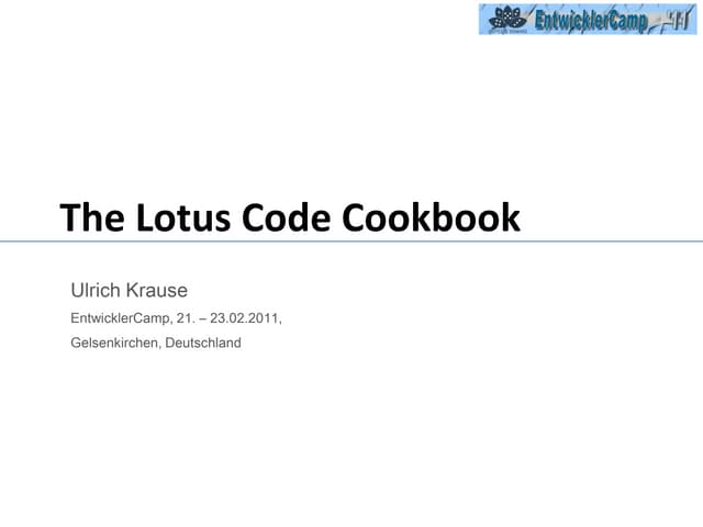 The Lotus Code Cookbook